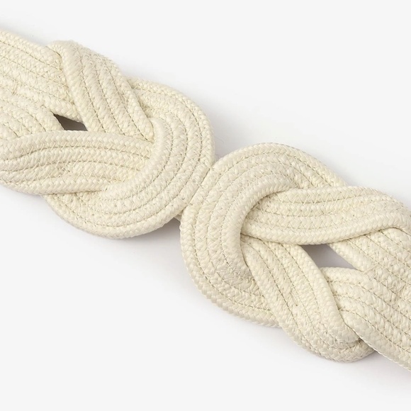 Luxe Cream Knot Snap Button Stretchy Belt - Picture 3 of 4